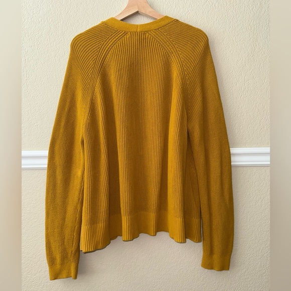 Banana Republic 100% Organic Cotton Slouchy Open Front Cardigan Golden Yellow L - Picture 2 of 13